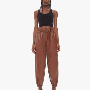 MOTHER Brown Track Pants | Women’s Athleisure Joggers | Elastic Waist